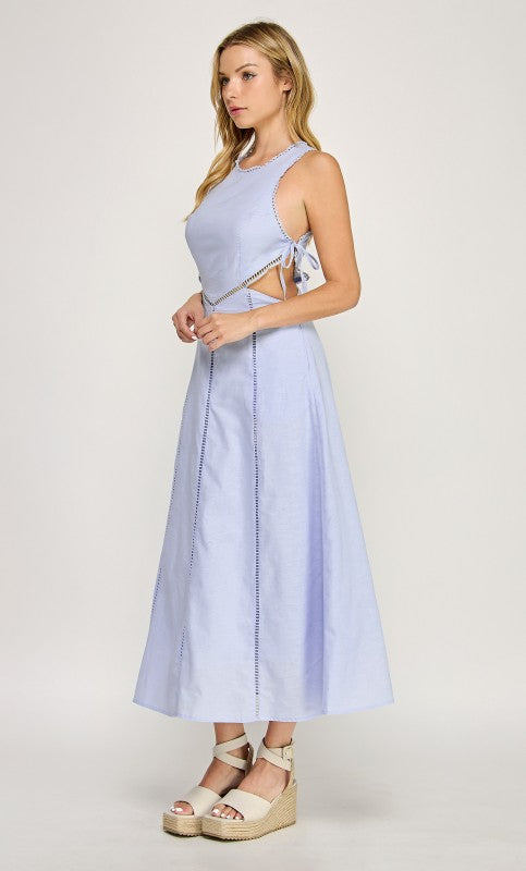 Hersy Cut Out Embroidered Maxi Dress