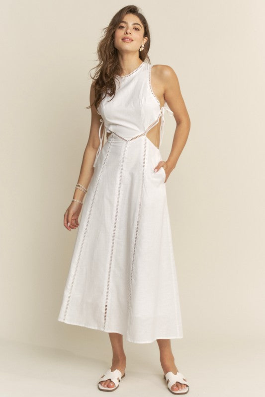 Hersy Cut Out Embroidered Maxi Dress