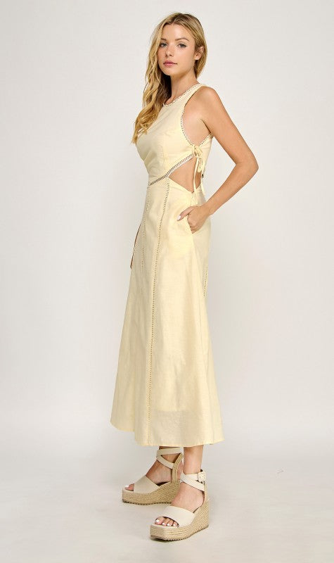 Hersy Cut Out Embroidered Maxi Dress