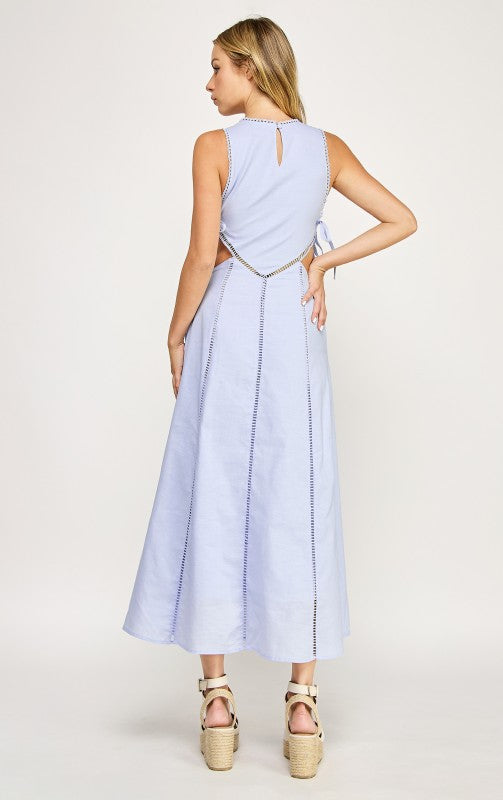 Hersy Cut Out Embroidered Maxi Dress
