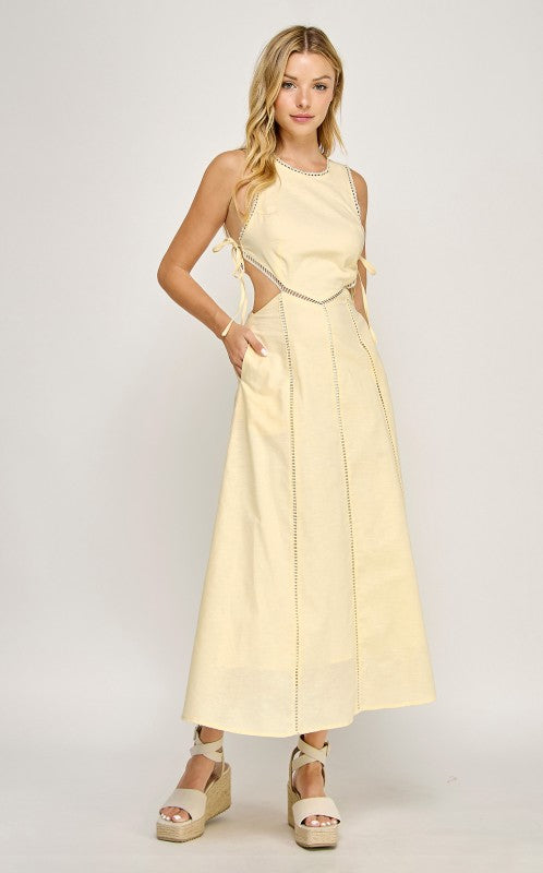 Hersy Cut Out Embroidered Maxi Dress