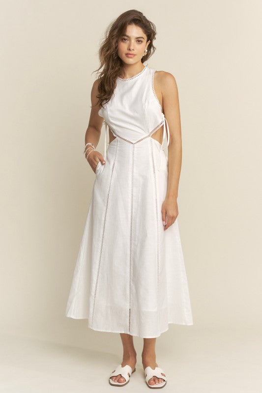 Hersy Cut Out Embroidered Maxi Dress