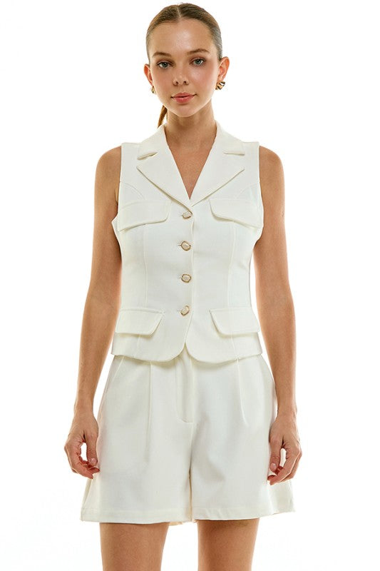 Ontwetfth Vest & Career Short Set