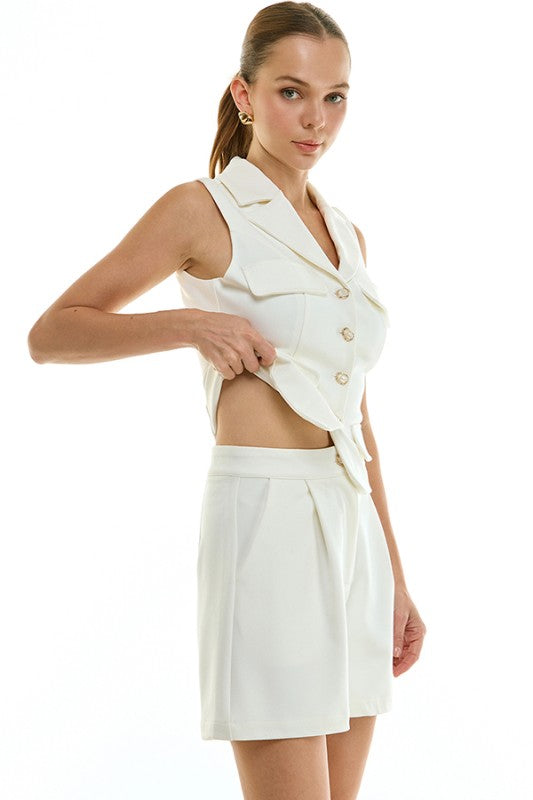 Ontwetfth Vest & Career Short Set