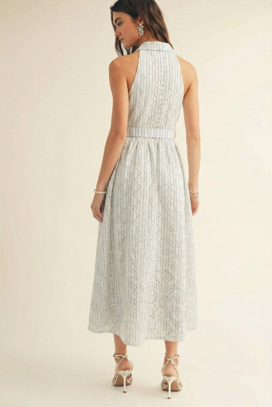 Just Me Strappy Embroidered dress