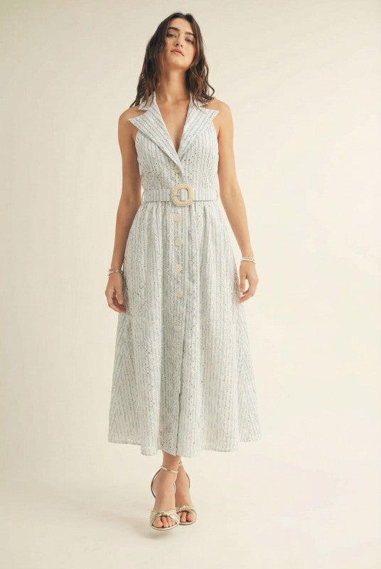 Just Me Strappy Embroidered dress