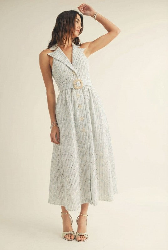 Just Me Strappy Embroidered dress