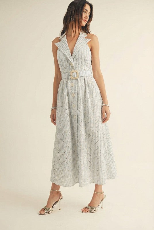 Just Me Strappy Embroidered dress