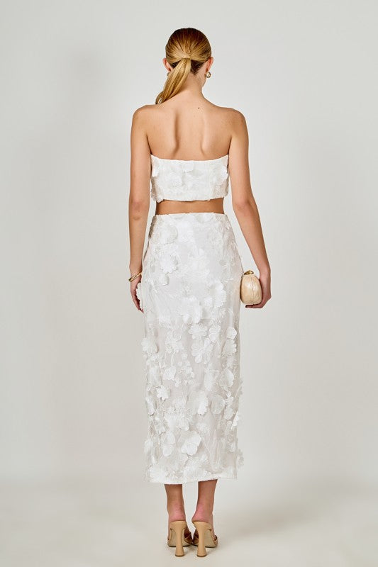 Endless Rose Floral Embroidered Set Skirt