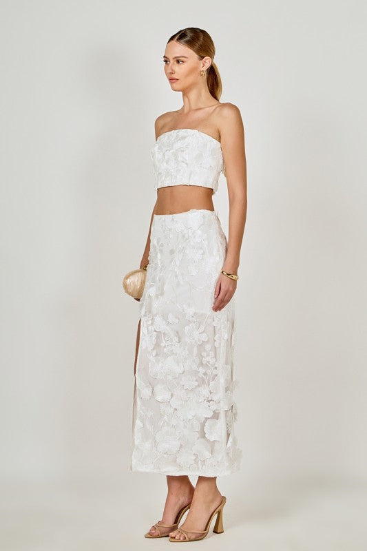 Endless Rose Floral Embroidered Set Skirt