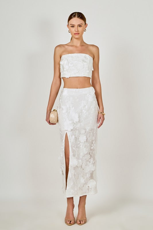 Endless Rose Floral Embroidered Set Skirt