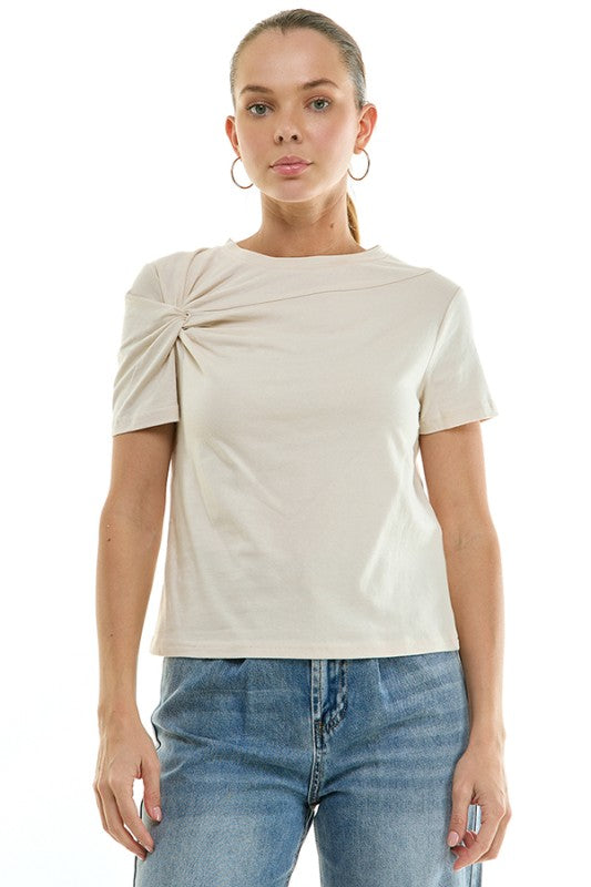 On Twelfth Solder Twist Tee Top