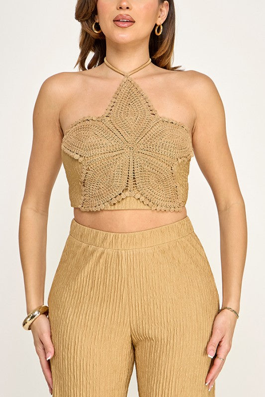 Milk & Honey Crop Top with Pants Set