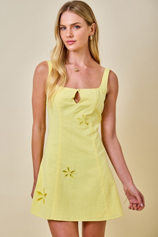 Day + Moon Sleeveless Floral Embroidered Dress