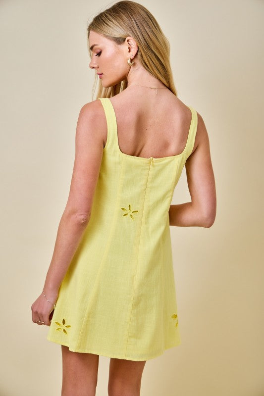Day + Moon Sleeveless Floral Embroidered Dress