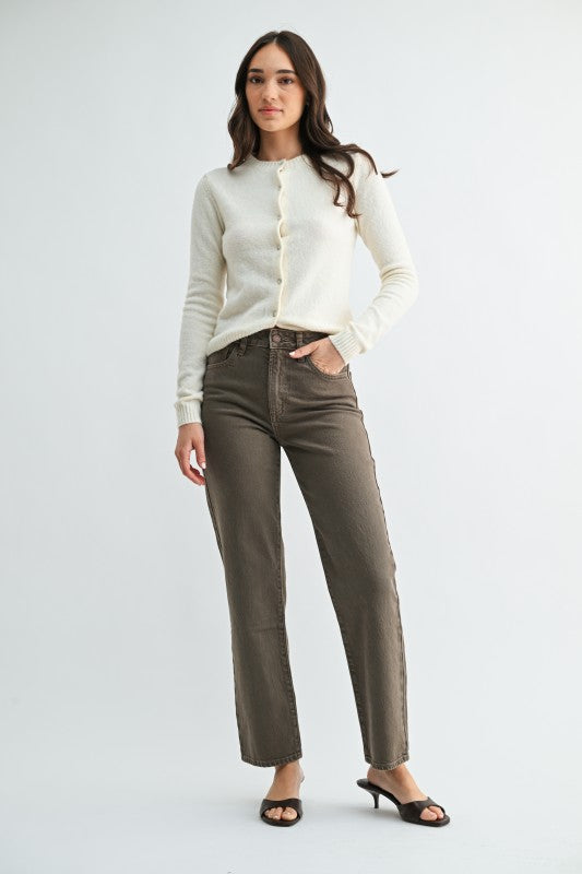 JBD Vintage Brown  Hight-Rise Straight-Leg Bottom