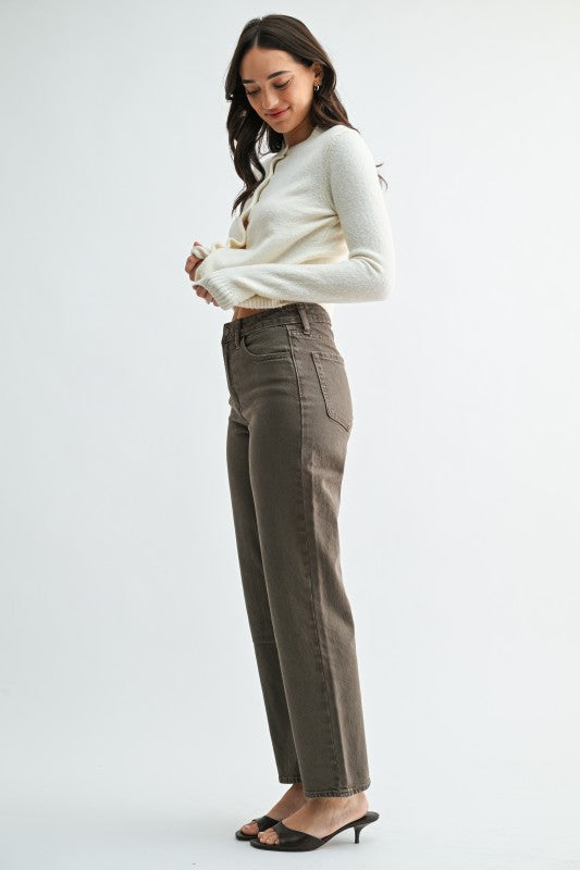 JBD Vintage Brown  Hight-Rise Straight-Leg Bottom