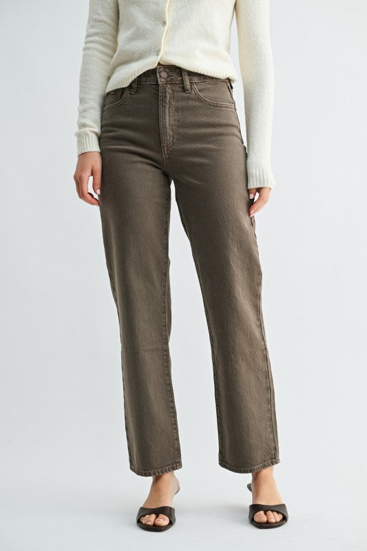 JBD Vintage Brown  Hight-Rise Straight-Leg Bottom