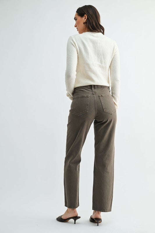 JBD Vintage Brown  Hight-Rise Straight-Leg Bottom