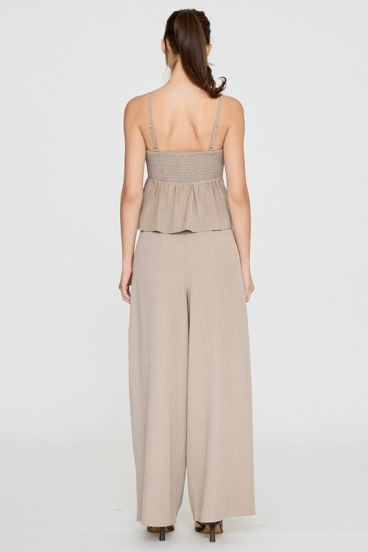 Aakaa Thin Adjustable Strap Top and Long Pants Set