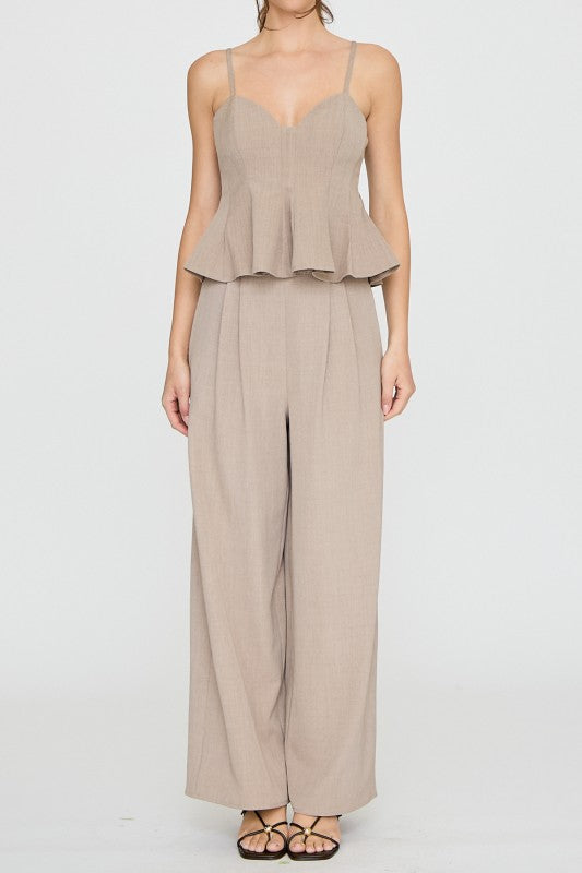 Aakaa Thin Adjustable Strap Top and Long Pants Set