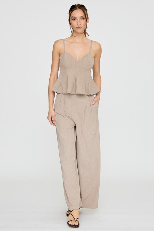 Aakaa Thin Adjustable Strap Top and Long Pants Set