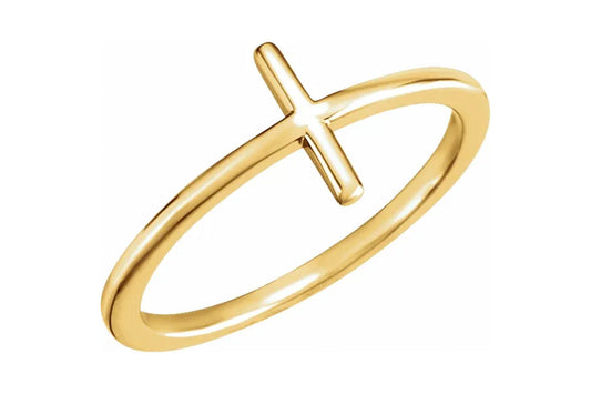 14K Yellow Gold Cross Ring