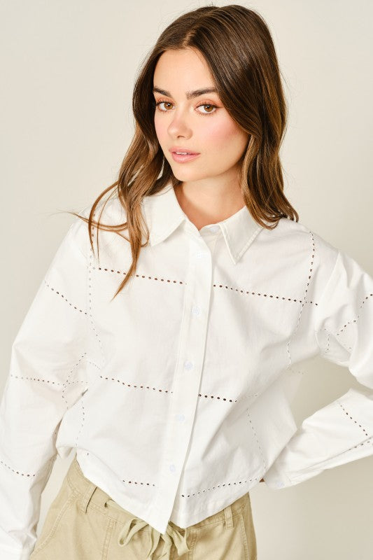 Aaron & Amber Embroidered Button Down Shirts