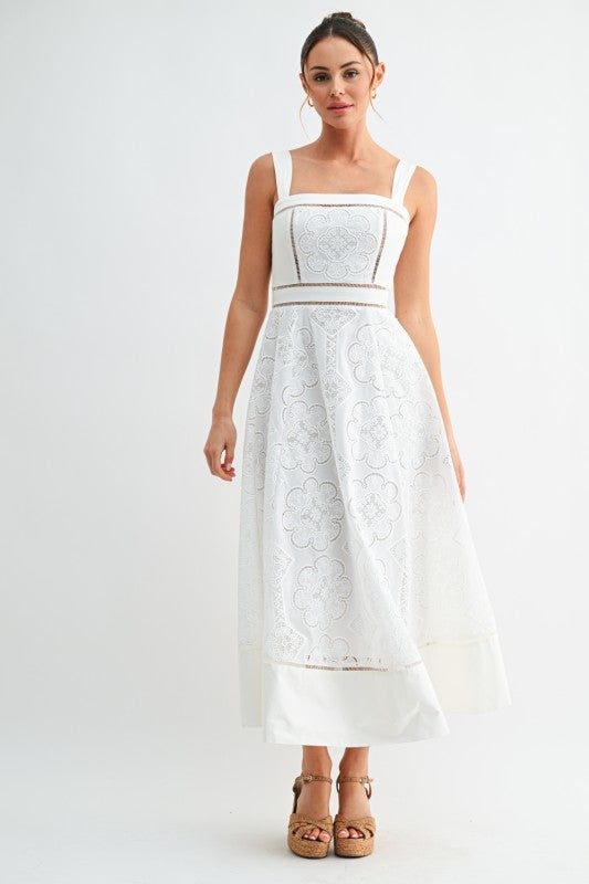 Evenuel Garden Heirloom Lace Midi Dress