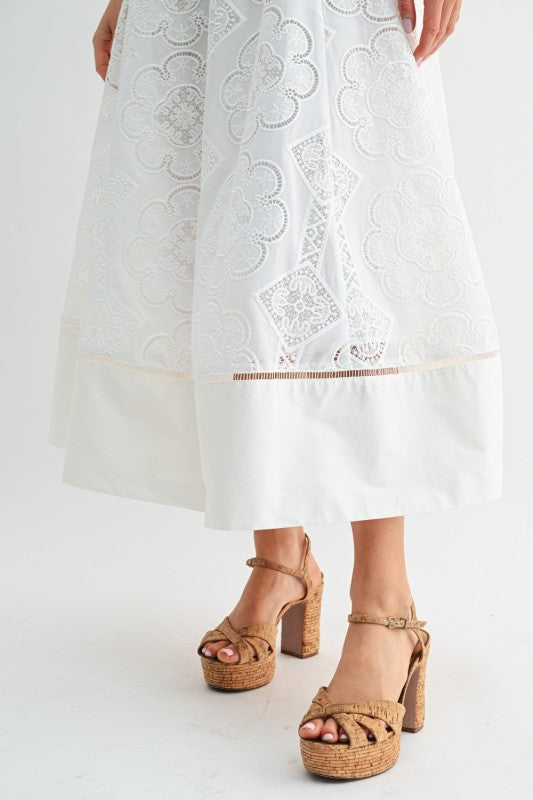 Evenuel Garden Heirloom Lace Midi Dress