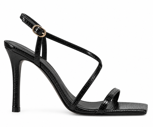 Billini Elinor Elegant Croc-Embossed Scrappy Stiletto Sandals