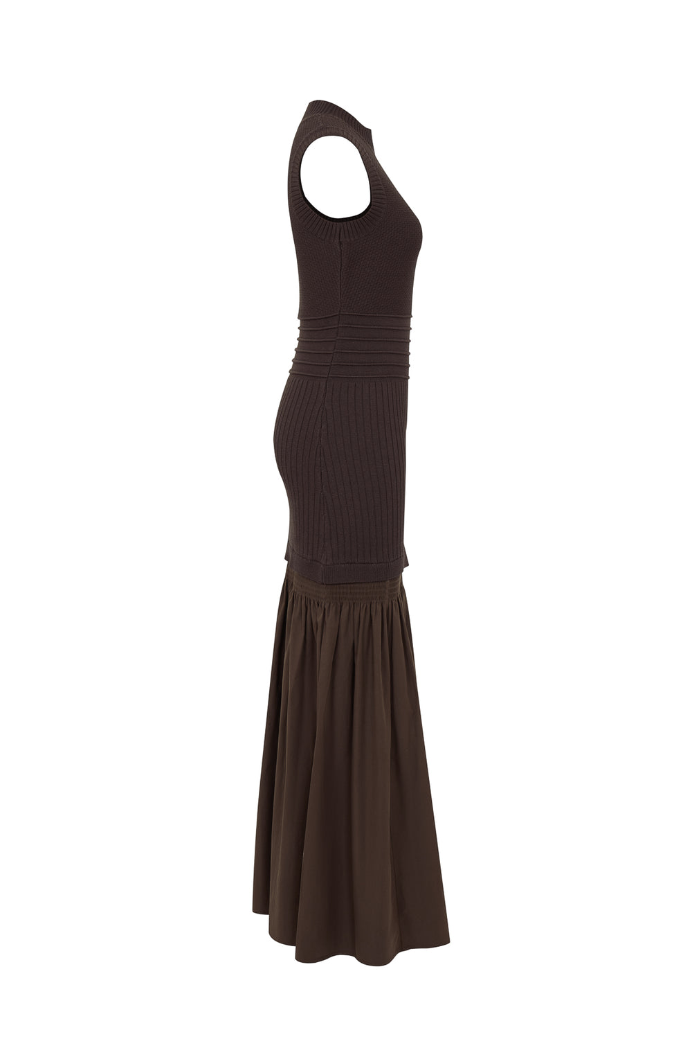 River Mock- Neck Drop-Waist Sweater Midi Dress