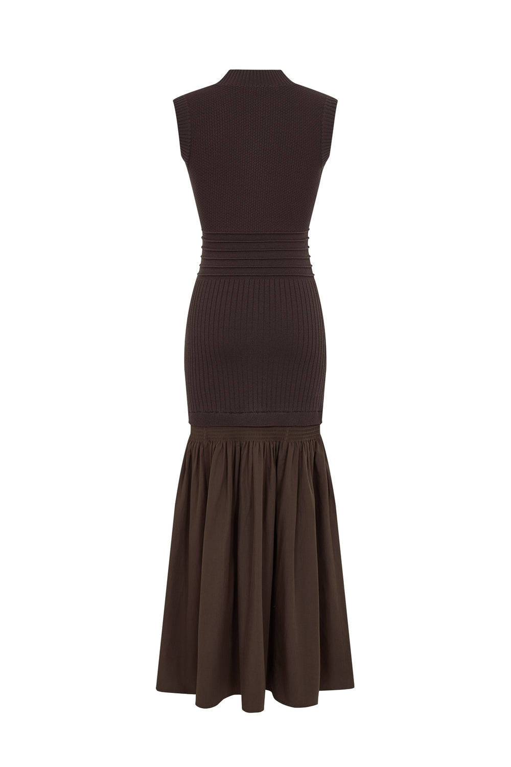 River Mock- Neck Drop-Waist Sweater Midi Dress
