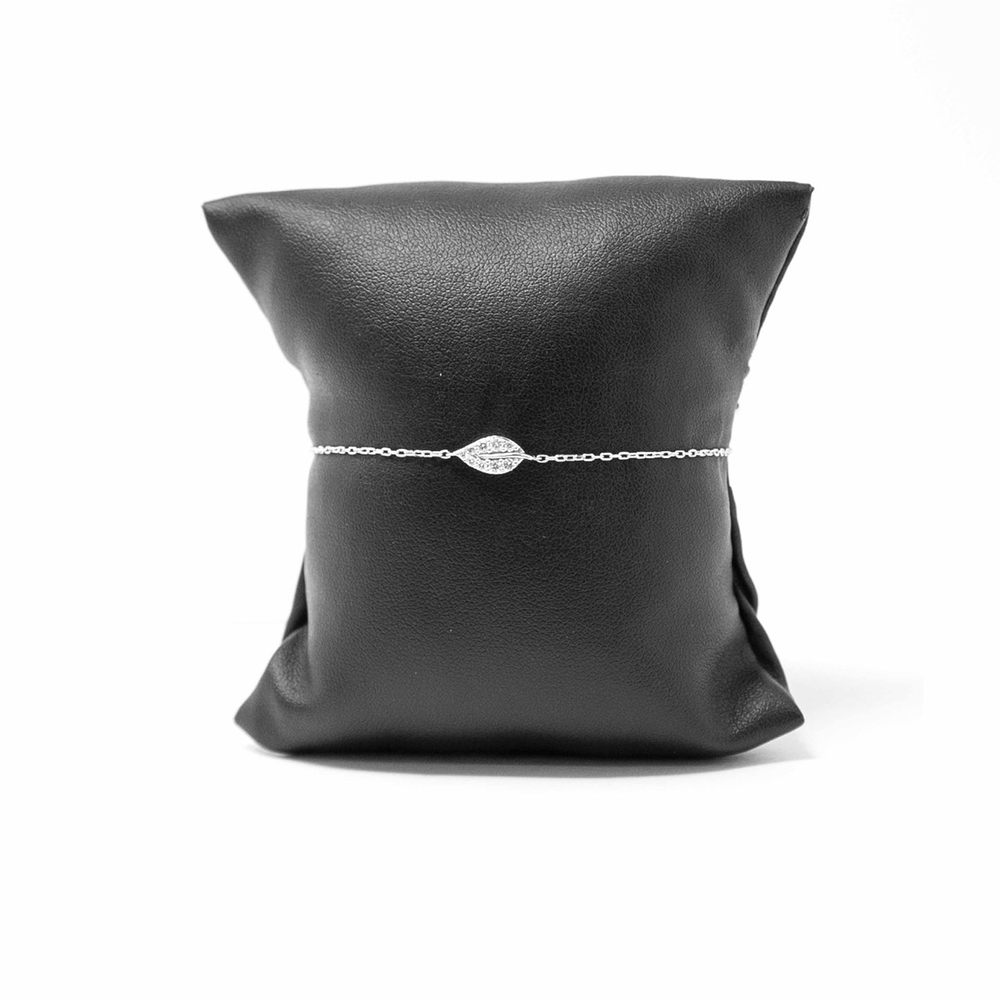 18K White Gold Diamond Leaf Bracelet