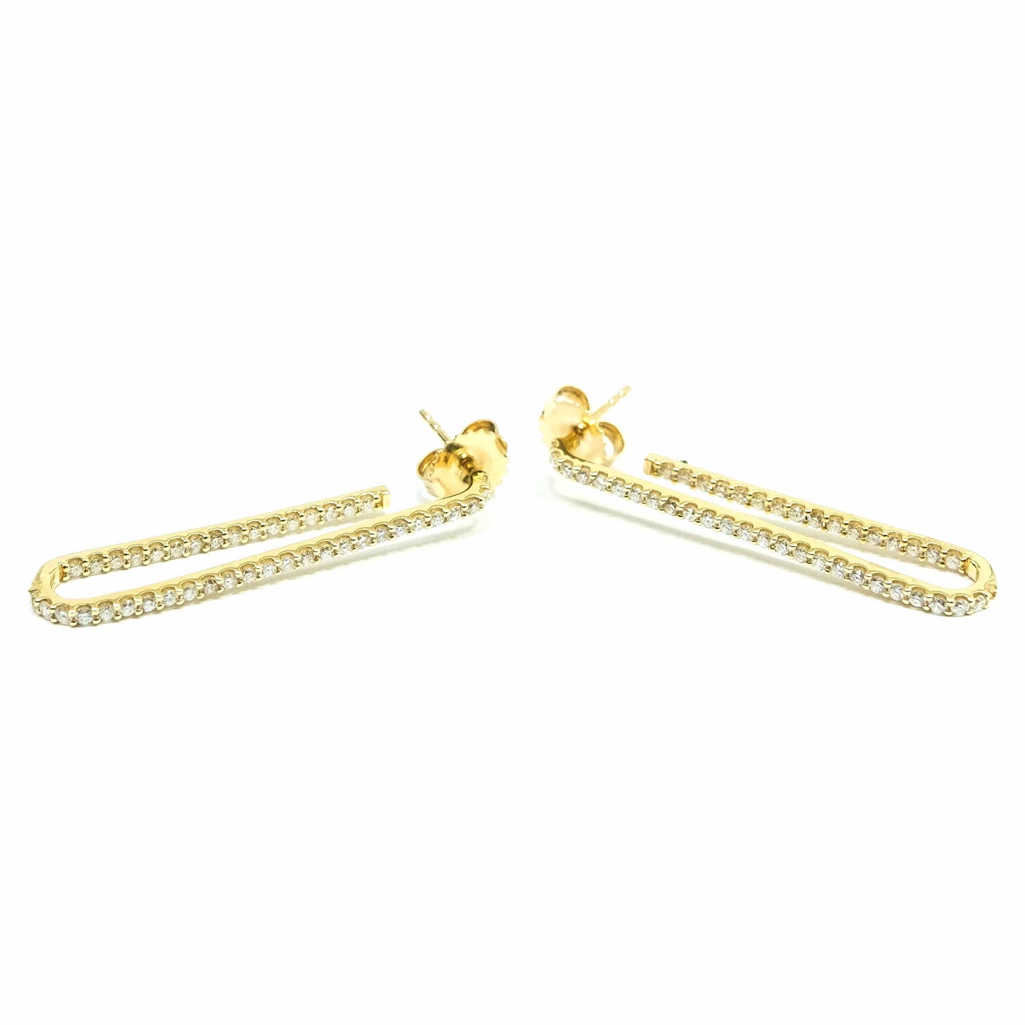18K Yellow Gold Pine Diamond Earrings
