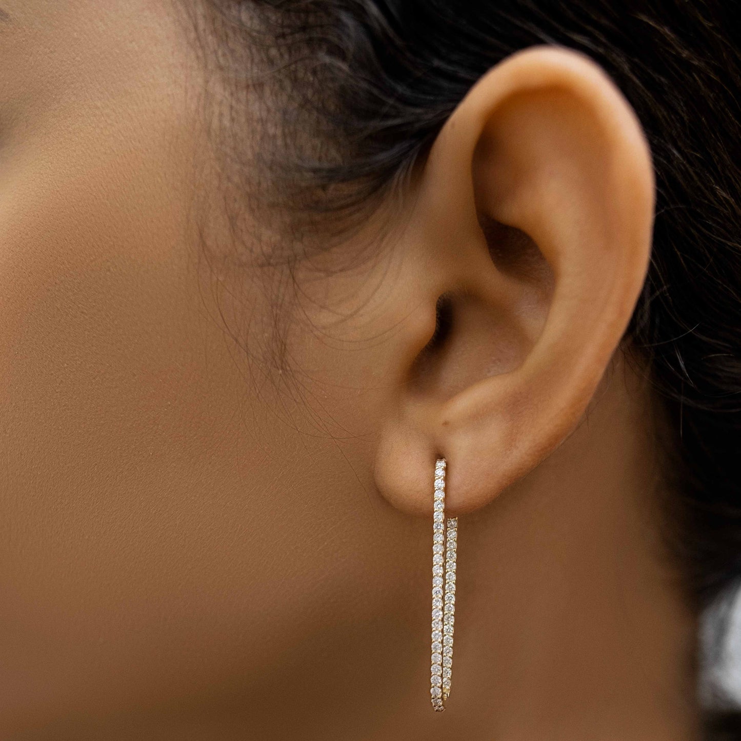 18K Yellow Gold Pine Diamond Earrings
