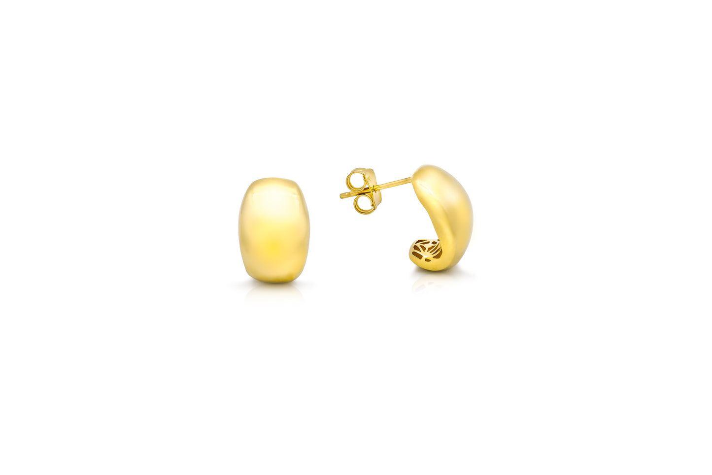 14K Yellow Gold Half Hoop Earrings