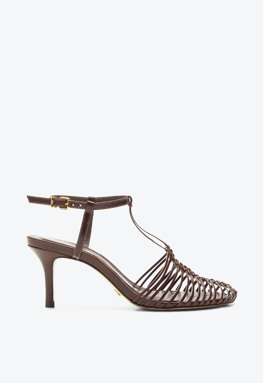 Khiani Couros Marron Heels