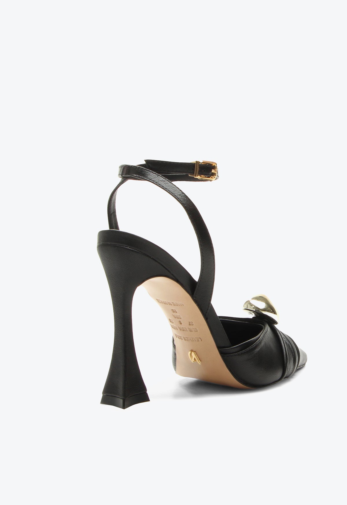 Khiani Couros Preto Heels
