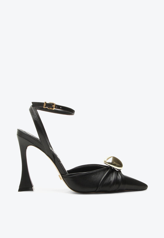 Khiani Couros Preto Heels