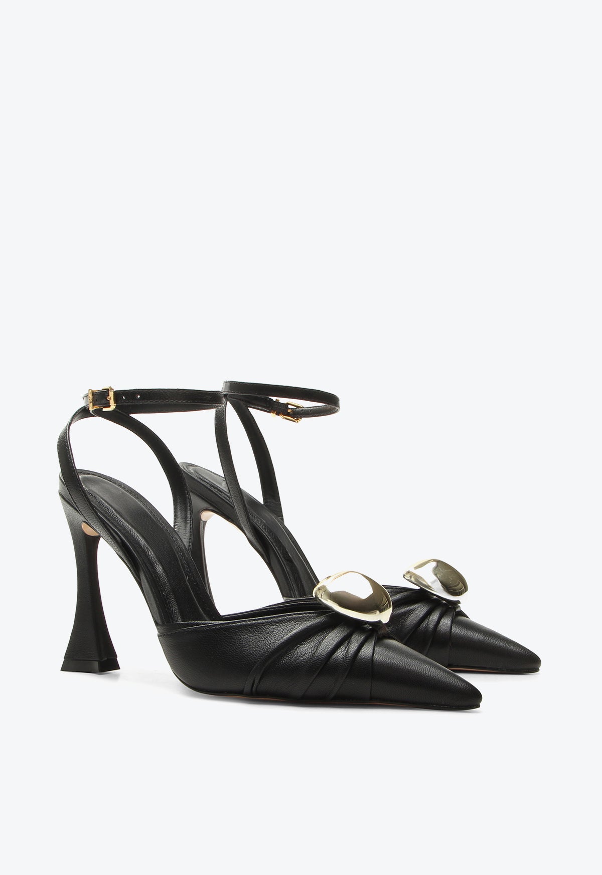 Khiani Couros Preto Heels