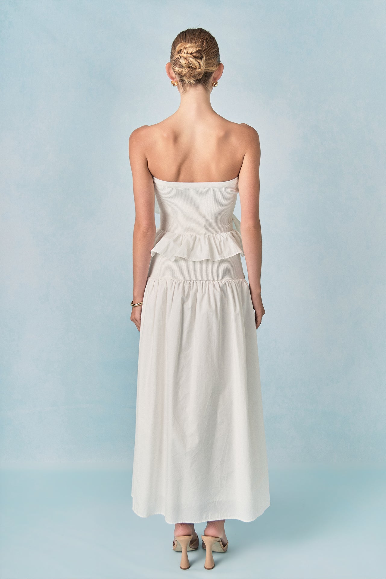 Endless Rose Strapless Ruffle Midi Dress
