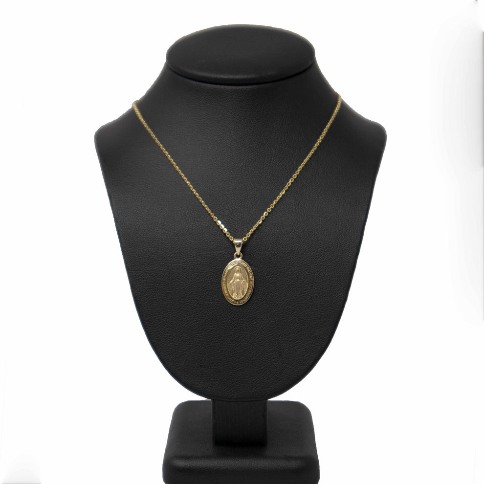 14K Yellow Gold Virgin Mary Pendant PC42