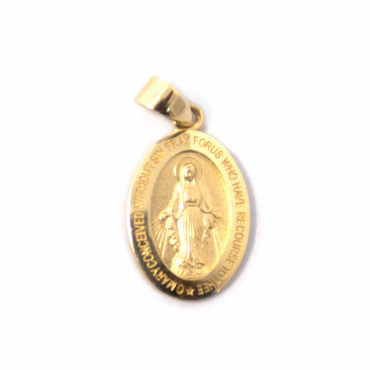 14K Yellow Gold Virgin Mary Pendant PC42