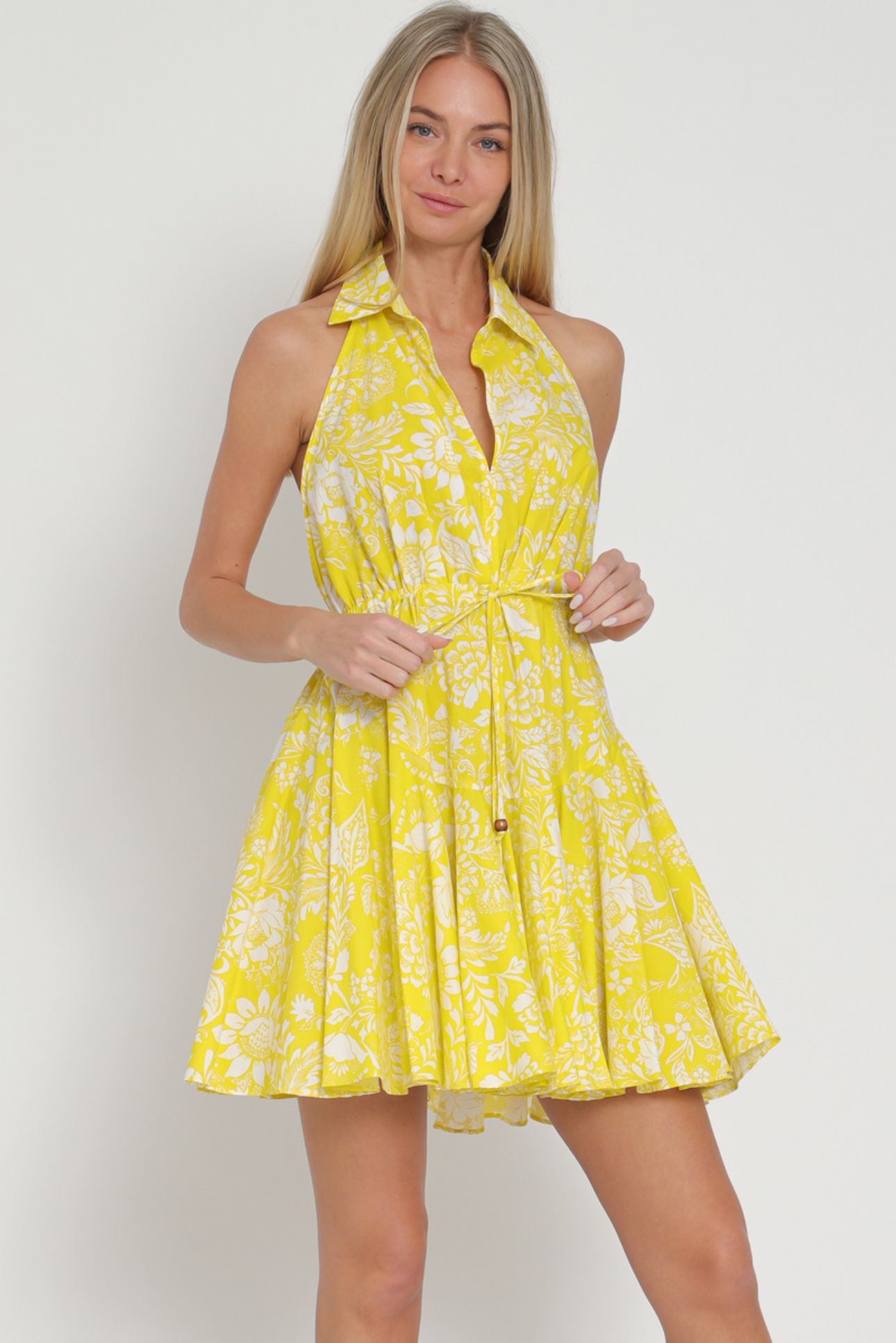 AaKaa Halter Backless the Front Waisted Mini Dress LARGE AaKaa Halter Backless the Front Waisted Mini Dress LARGE