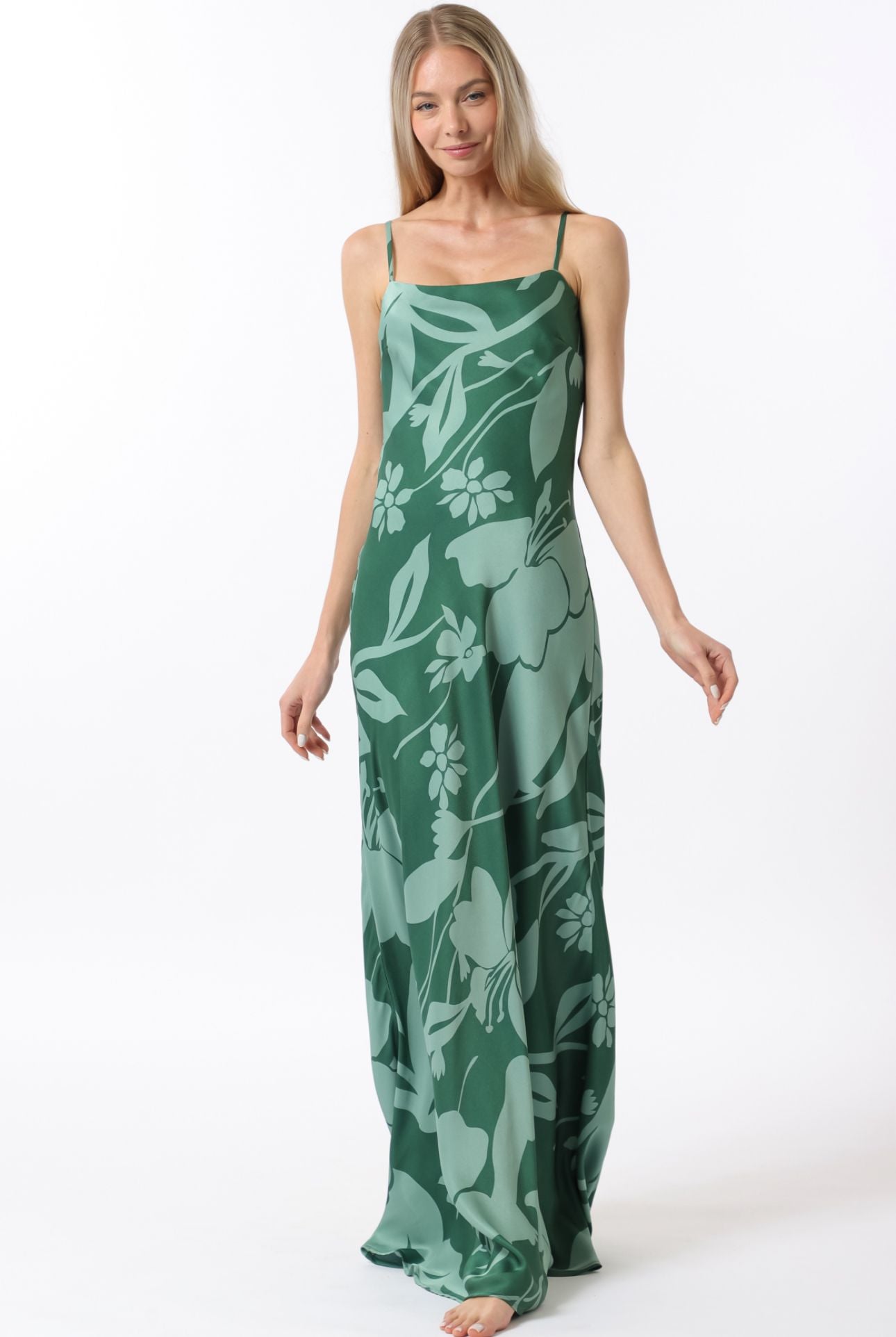 Aakaa Thin Adjustable Strap Maxi Dress