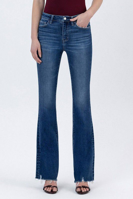 Lovervet Hight Rise Raw Hem Bootcut Jeans