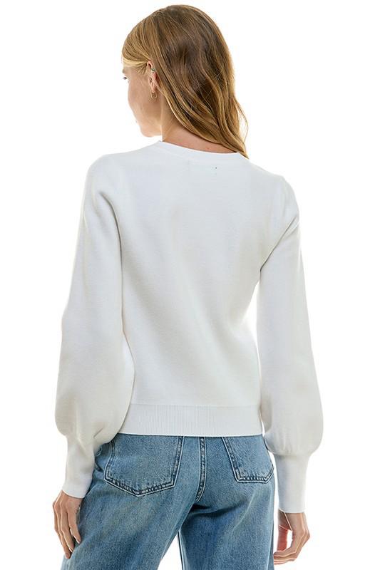 On Twelfth 3D Flower Sweater Top