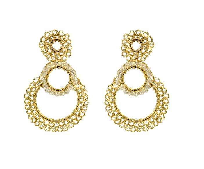 Lavish Earring Artemis Crystal Clear & Gold