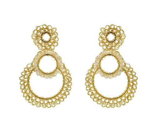 Lavish Earring Artemis Crystal Clear & Gold